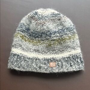 Cozy Knit Kids Beanie - Gray and Green